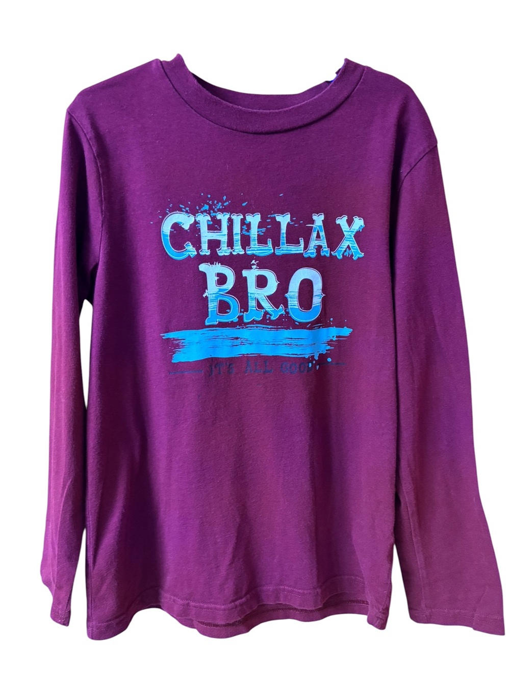 Circo Boys 6/7 Chillax Bro Long Sleeve Graphic Tee Burgundy EUC